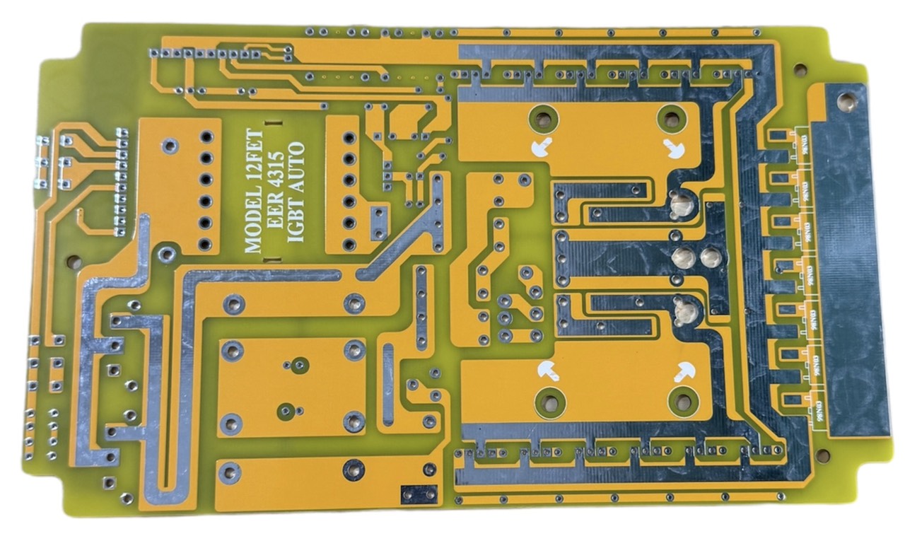 PCB 12 fet cách li băm IGBT Dùng biến áp máy hàn E4315 bo mạch sợi thủy tinh FR4 (Chư có bo Dao động)