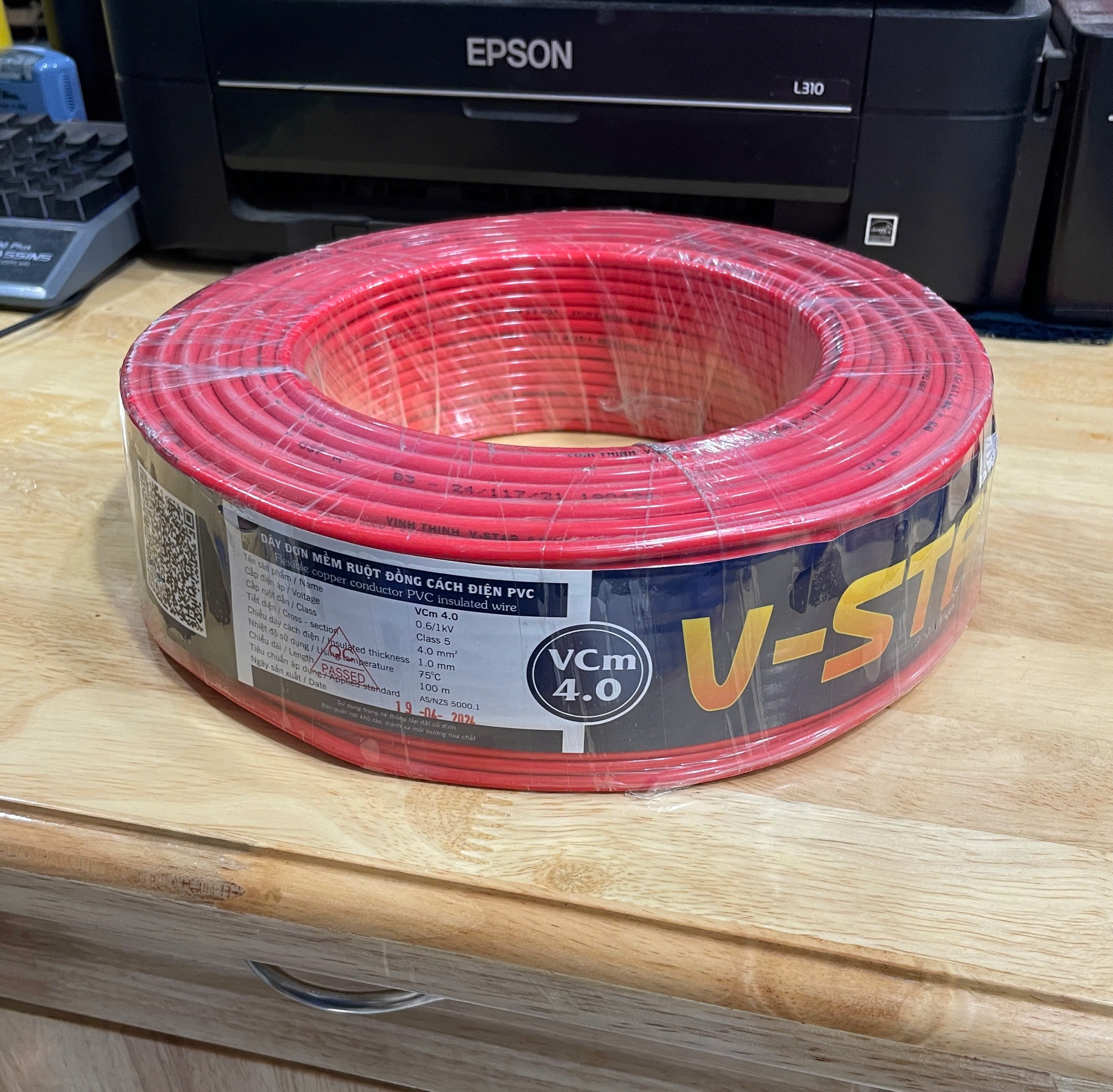 Dây Điện VĨNH THỊNH V-STAR VCm 4.0 đơn mềm ( giá 1mét )