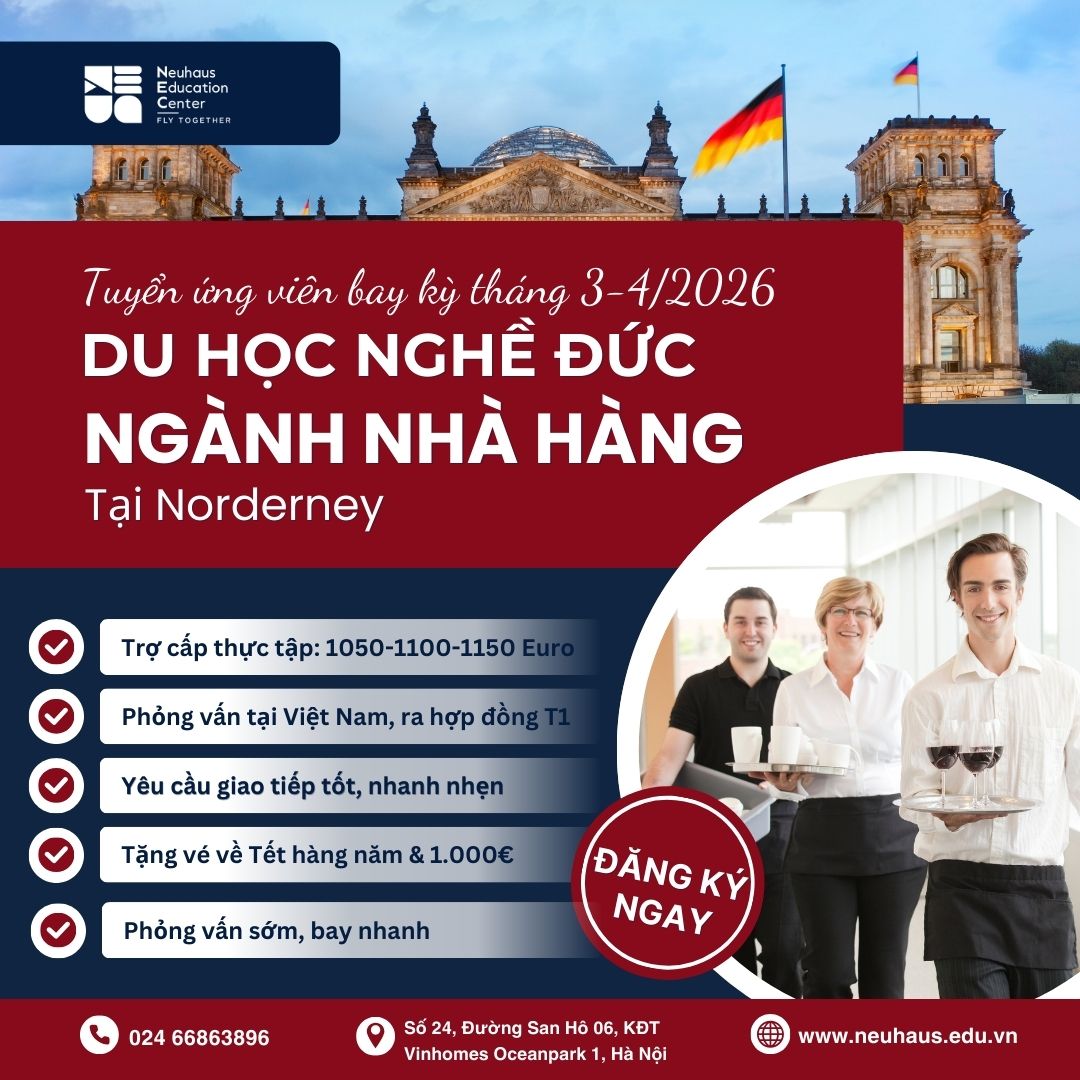 TUYỂN SINH DU HỌC NGHỀ ĐỨC – KỲ BAY THÁNG 3–4/2026
