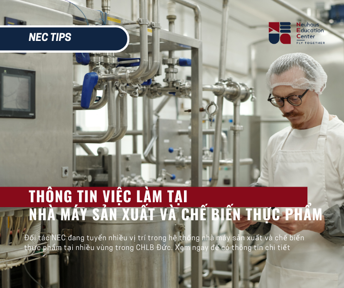Chương trình việc làm tại CHLB Đức trong nhà máy sản xuất và chế biến thực phẩm