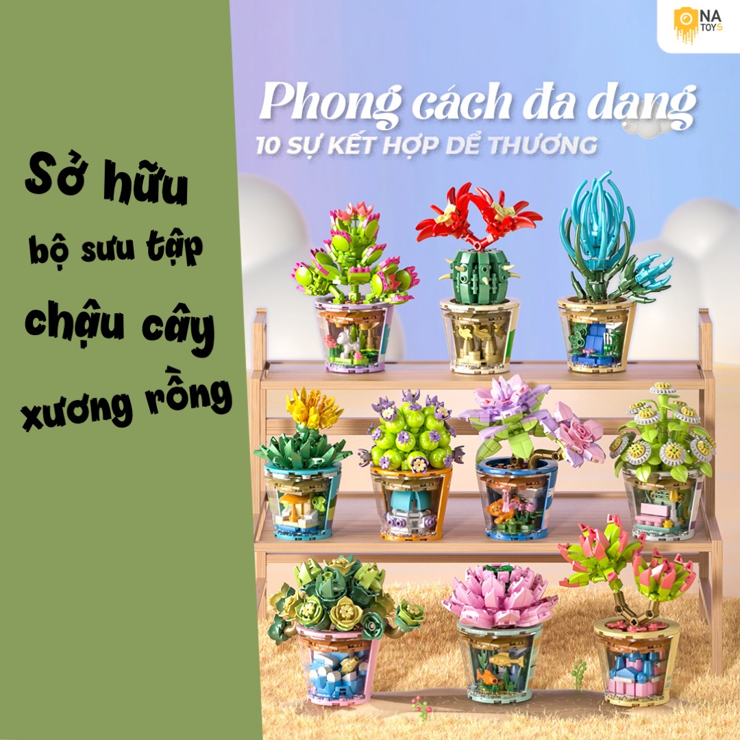 Xếp Hình Chậu Cúc Hoạ Mi