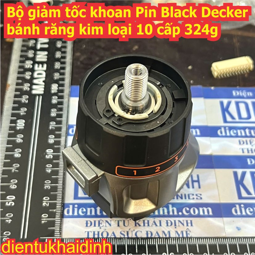 Bộ giảm tốc máy khoan Pin Black Decker bánh răng kim loại 10 cấp 324g kde0679