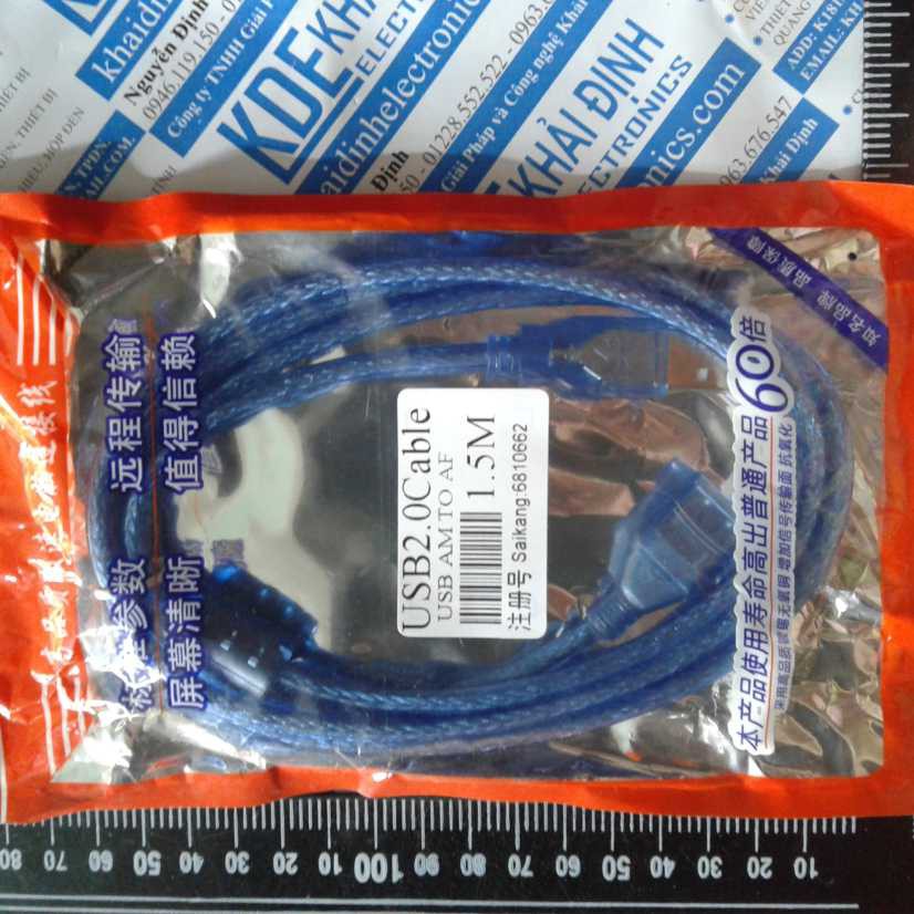 Dây cáp cổng usb nối dài 1.5m vỏ chống nhiễu xanh dương chuẩn USB2.0 USB3.0 kde0285