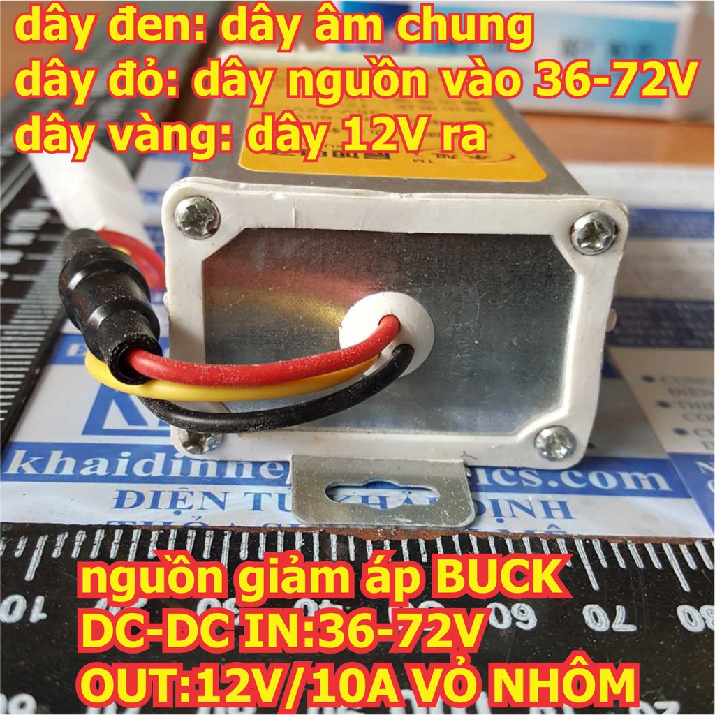 nguồn giảm áp BUCK DC-DC IN:36-72V OUT:12V/10A VỎ NHÔM kde0281