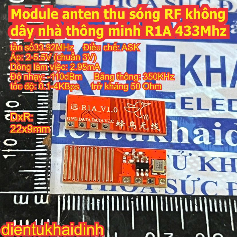 Module mạch anten thu sóng RF không dây nhà thông minh R1A 433Mhz kde0551