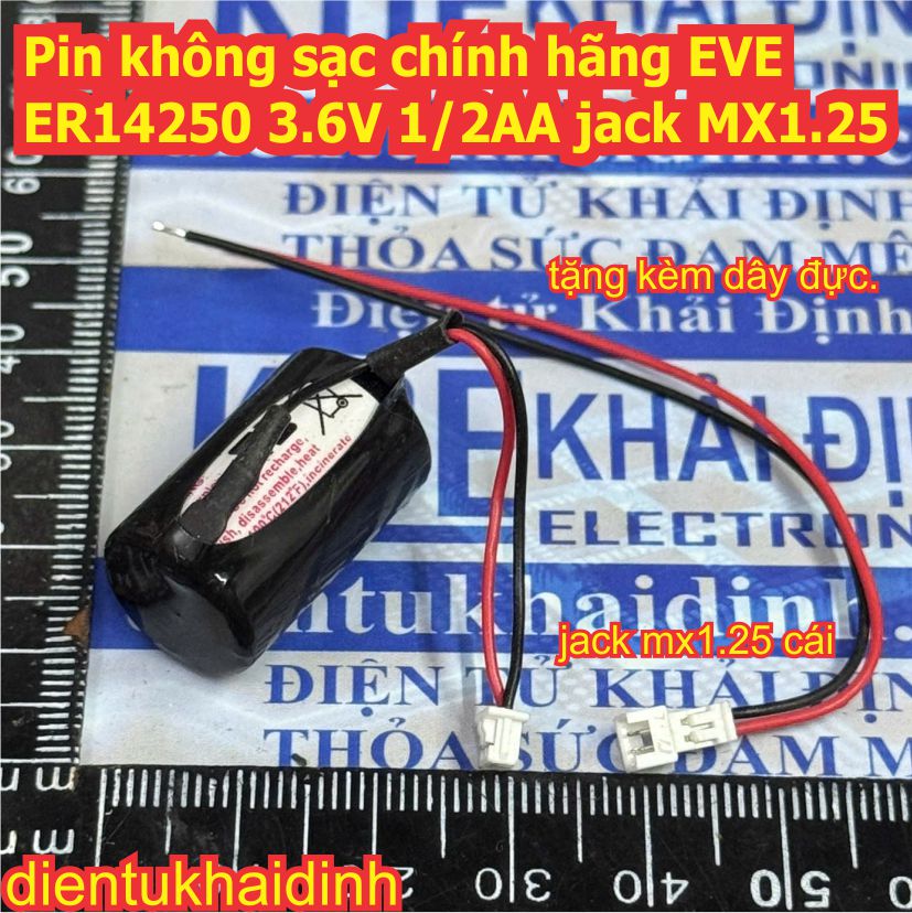 Pin không sạc chính hãng EVE ER14250 3.6V 1/2AA jack MX1.25 kde0554