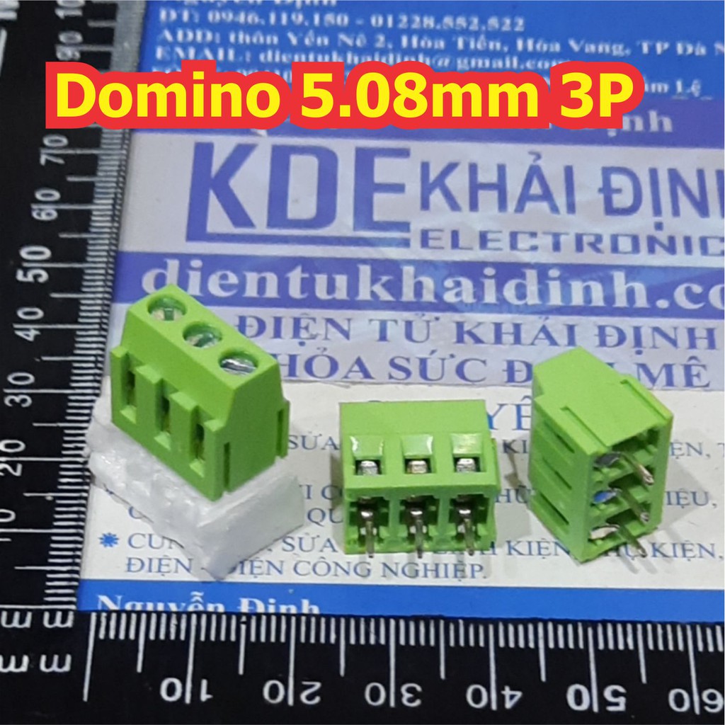 DOMINO cầu đấu đầu vặn nối dây xanh lá KF128 5.08mm 10A 300V 2p/3P 2/3 chân kde0136