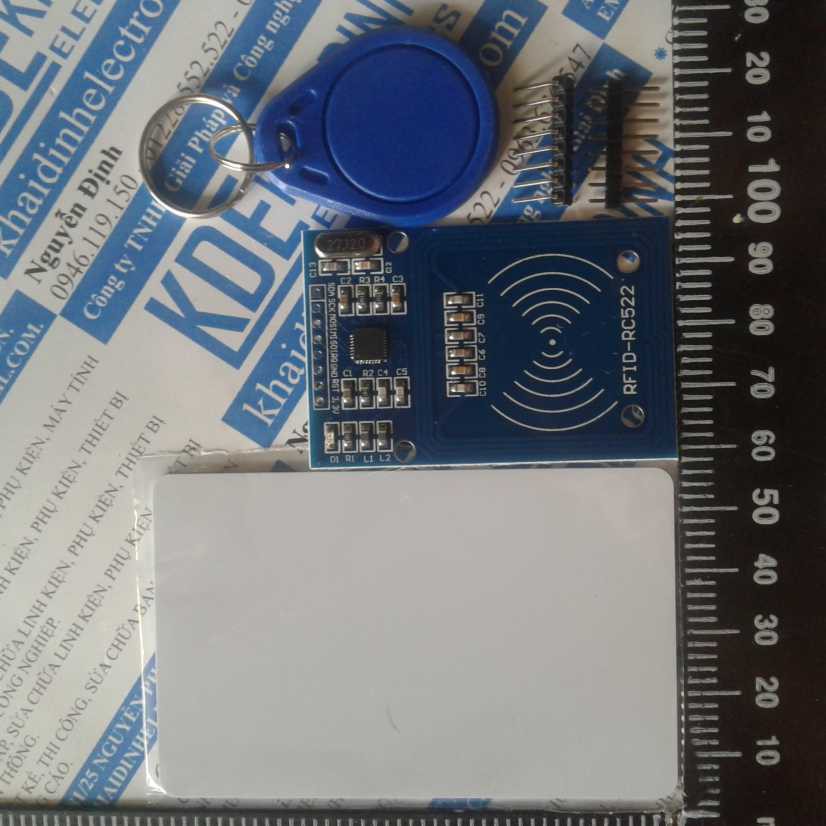 Module RFID RC522 MFRC-522 13.56MHzm + thẻ nhựa, móc khóa kde0305