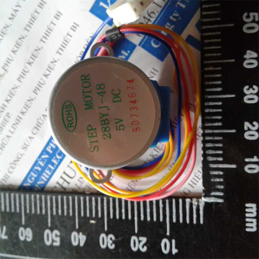 Động cơ bước giảm tốc 5Vdc 4 pha, 5 dây 28BYJ-48 28BYJ48 kde0382