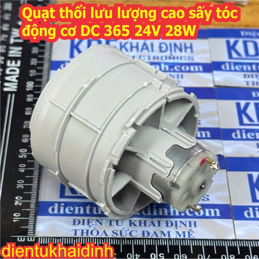 Quạt thổi lưu lượng cao sấy tóc động cơ DC 365 24V 28W kde0856