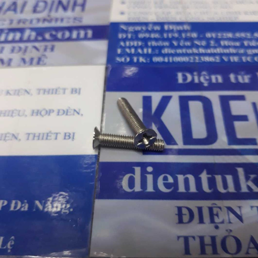 Bulong bu lông vít pake inox 201 GB819 KM3 đầu tròn phẳng vặn vít M3 dài 5mm ~ 30mm kde0428