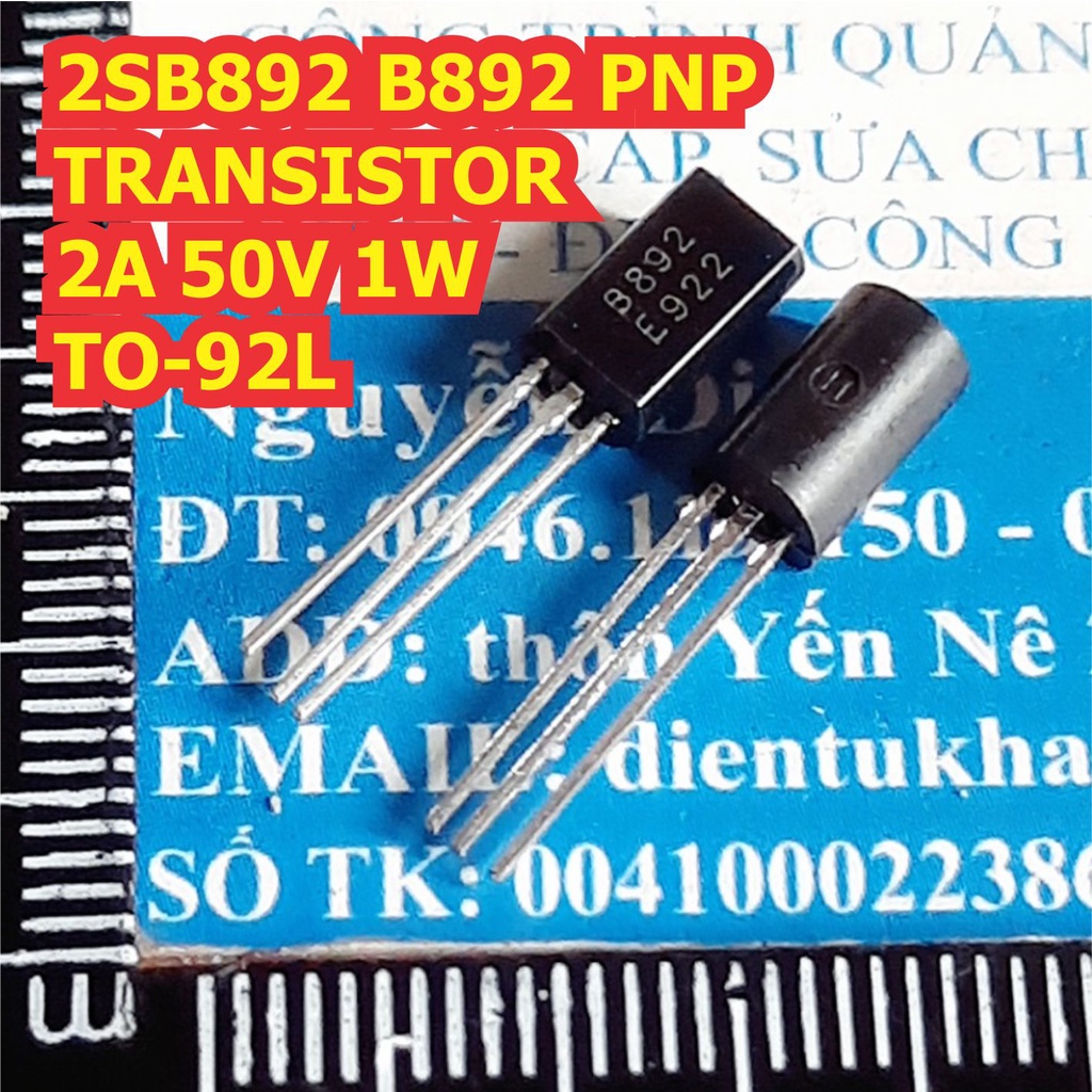 2SB892 B892 PNP TRANSISTOR 2A 50V 1W TO-92L kde0008