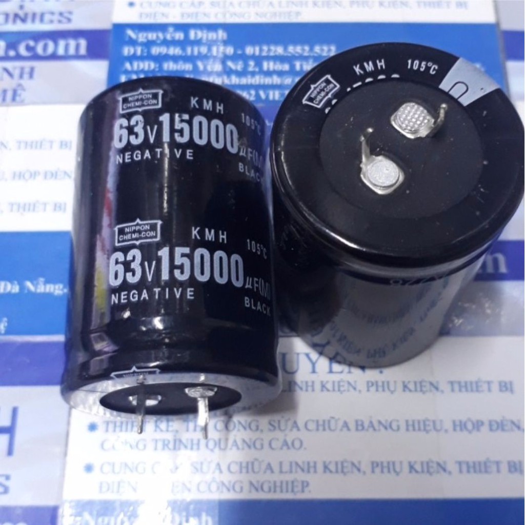 tụ hóa phân cực tụ sừng chân ngắn tụ Audio 15000uF 63V 35x50mm kde0145