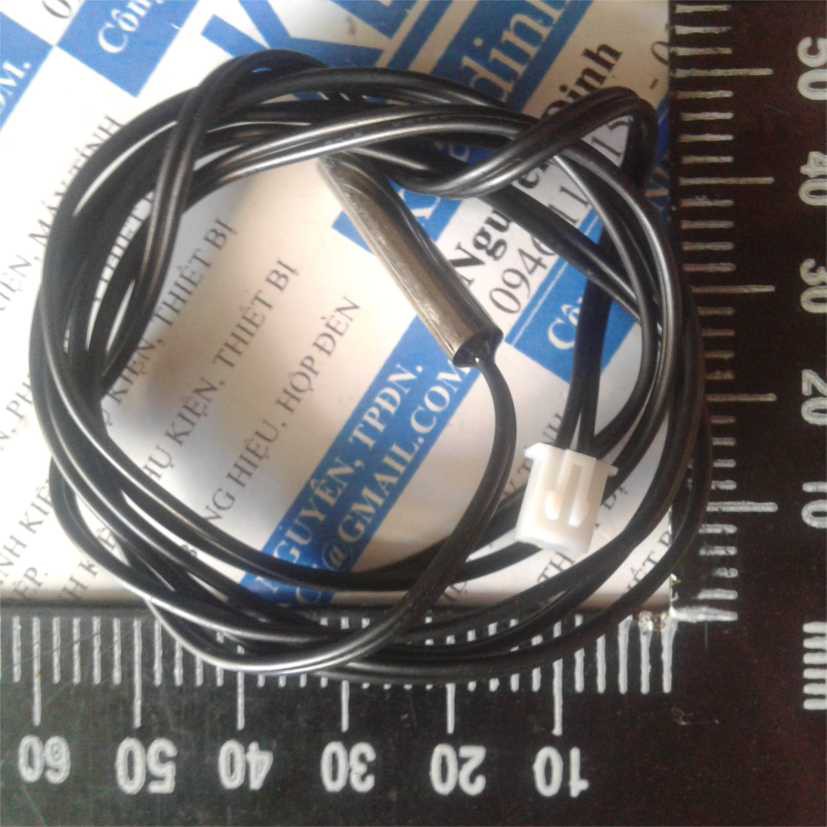 DÂY ĐO NHIỆT ĐỘ NTC 10K 3590 1% jack 2.54 2P ĐẦU DÒ INOX -20-105C dài 0.5m 1m kde0298