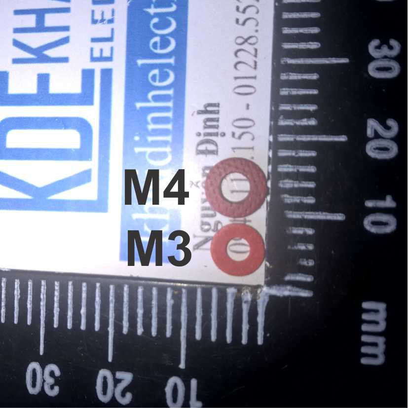 Vòng đệm đỏ cách điện MÀU ĐỎ dày 1mm M3x8 M4x8 kde0426