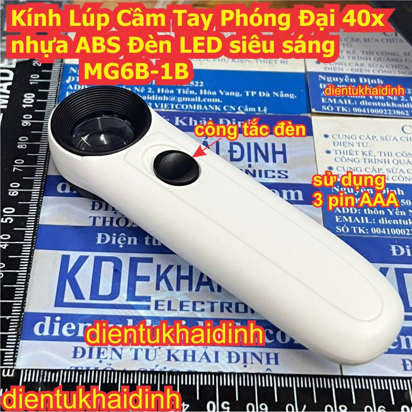 Kính Lúp Cầm Tay Phóng Đại 40x nhựa ABS Đèn LED siêu sáng MG6B-1B kde0698