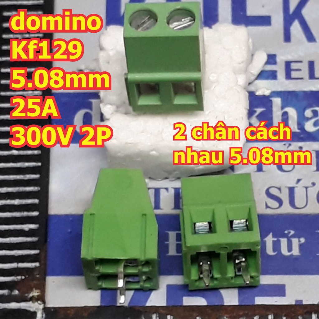 DOMINO cầu đấu đầu vặn nối dây xanh lá KF128 5.08mm 10A 300V 2p/3P 2/3 chân kde0136