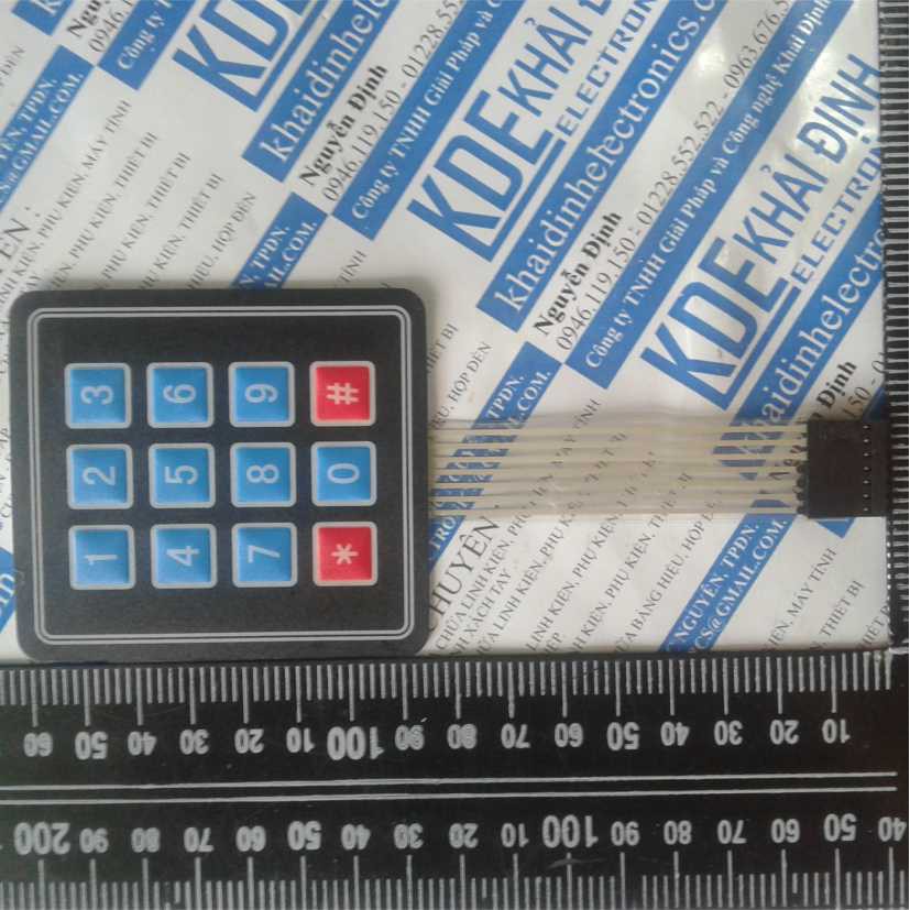 bảng phím điều khiển, keypad 3x4 ma trận phím siêu mỏng kde0291