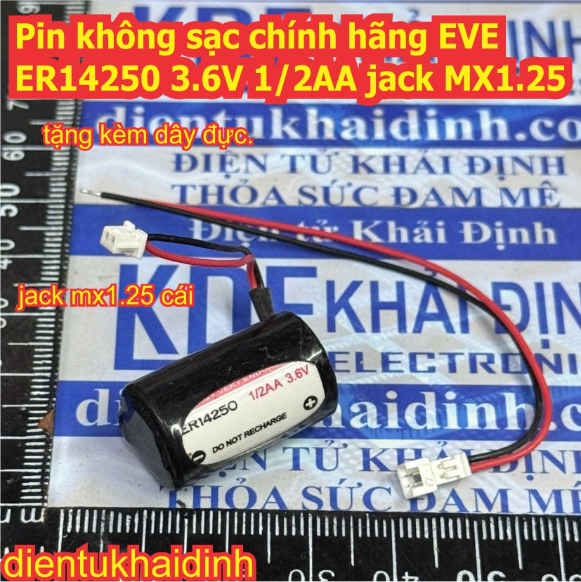 Pin không sạc chính hãng EVE ER14250 3.6V 1/2AA jack MX1.25 kde0554