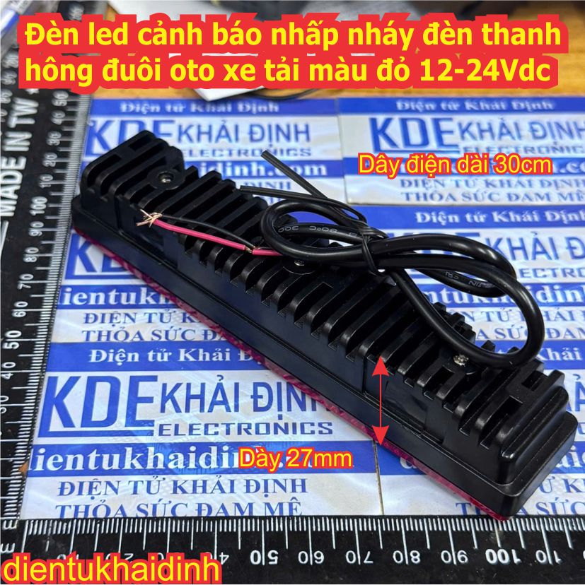 2 cái Đèn led cảnh báo nhấp nháy đèn thanh sườn hông đuôi oto xe tải màu đỏ 12-24Vdc kde0542