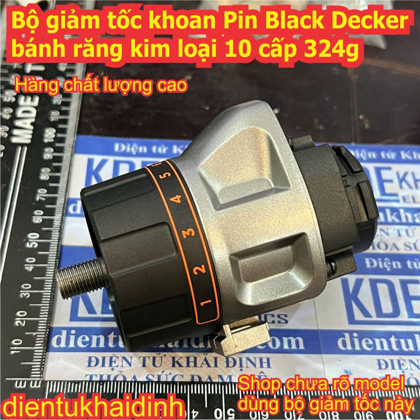 Bộ giảm tốc máy khoan Pin Black Decker bánh răng kim loại 10 cấp 324g kde0679