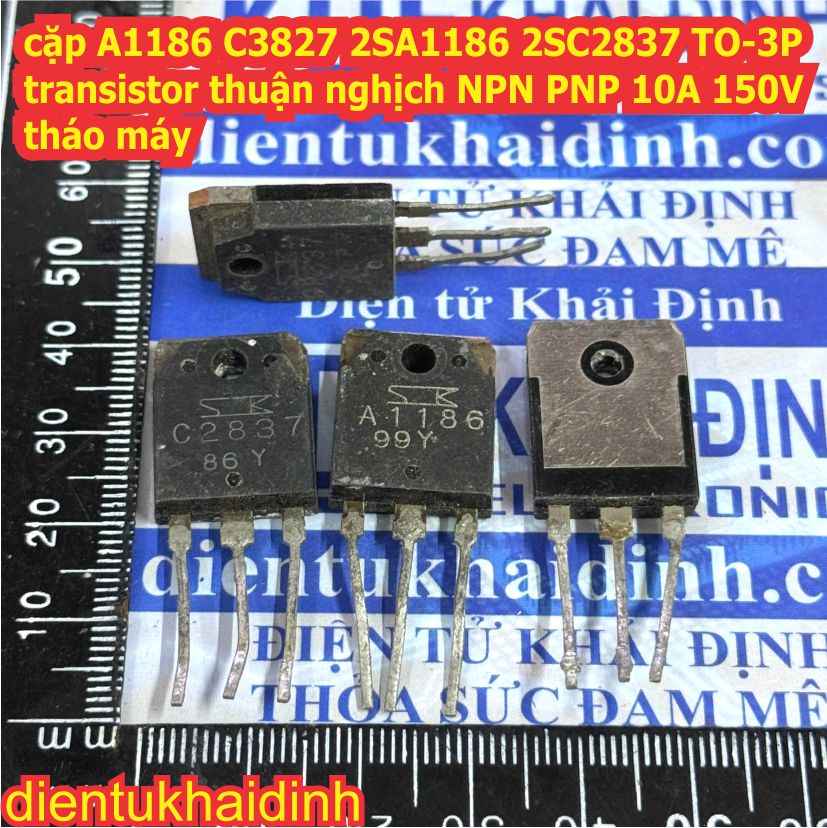 cặp A1186 C3827 2SA1186 2SC2837 TO-3P transistor thuận nghịch NPN PNP 10A 150V tháo máy kde4843