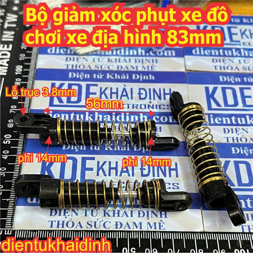 2 cái Bộ giảm xóc phụt xe đồ chơi xe địa hình 63mm 83mm kde0716