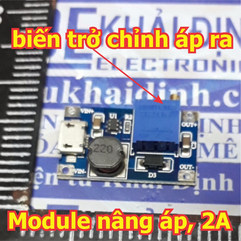 Module nâng tăng áp DC-DC BOOST 2A 2577 MT3608 input: 2.0-24V cổng microUsb / type-C output: 5-28V KDE0366