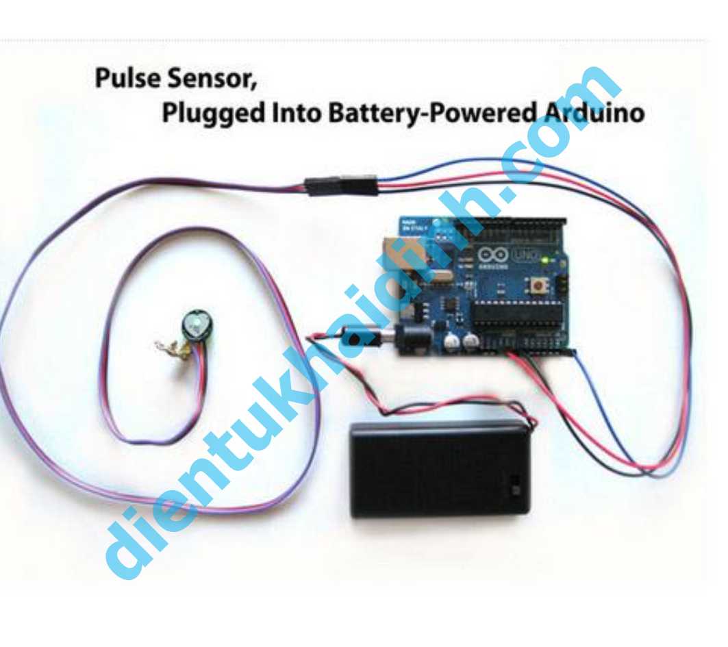 module cảm biến nhịp tim pulsesensor OUT analog, áp: 3V or 5V kde0010