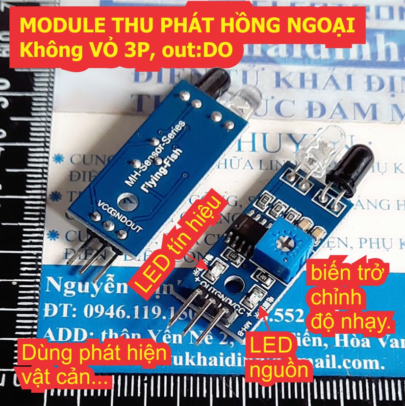MODULE THU PHÁT HỒNG NGOẠI Không VỎ 3P out:DO áp: 3-5V phát hiện vật cản kde0019