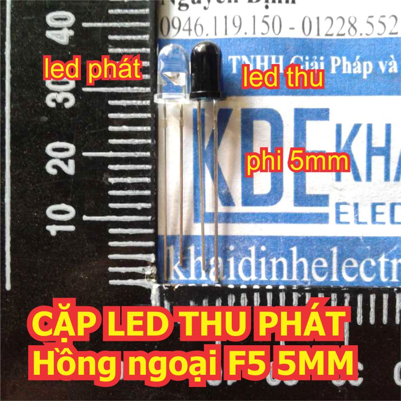 Led hồng ngoại F5 5mm 5ly thu / phát  màu đen / trong PT333-3C kde0073