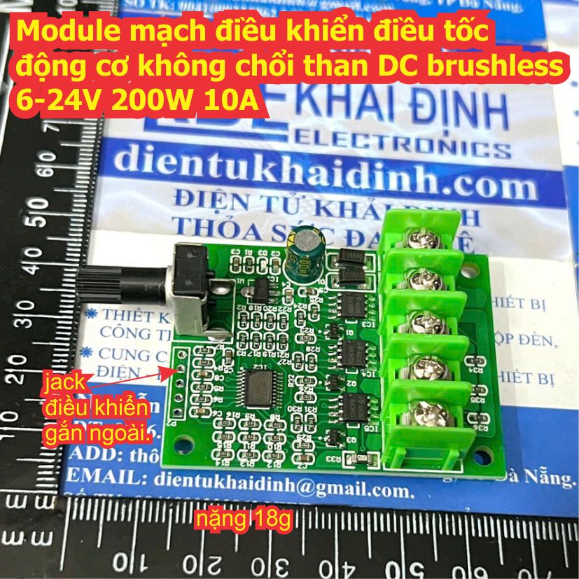 Module mạch điều khiển điều tốc động cơ không chổi than DC brushless 6-24V 200W 3A kde0083