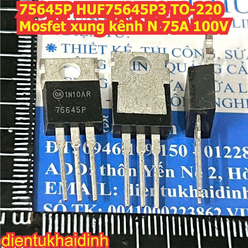 75645P HUF75645P3 TO-220 Mosfet xung kênh N 75A 100V kde0103