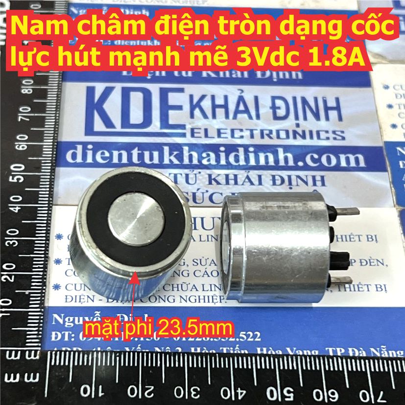 Nam châm điện tròn dạng cốc 25mm lực hút mạnh mẽ 3Vdc 1.8A / GPM2509E-01 5Vdc 2.6A kde0105
