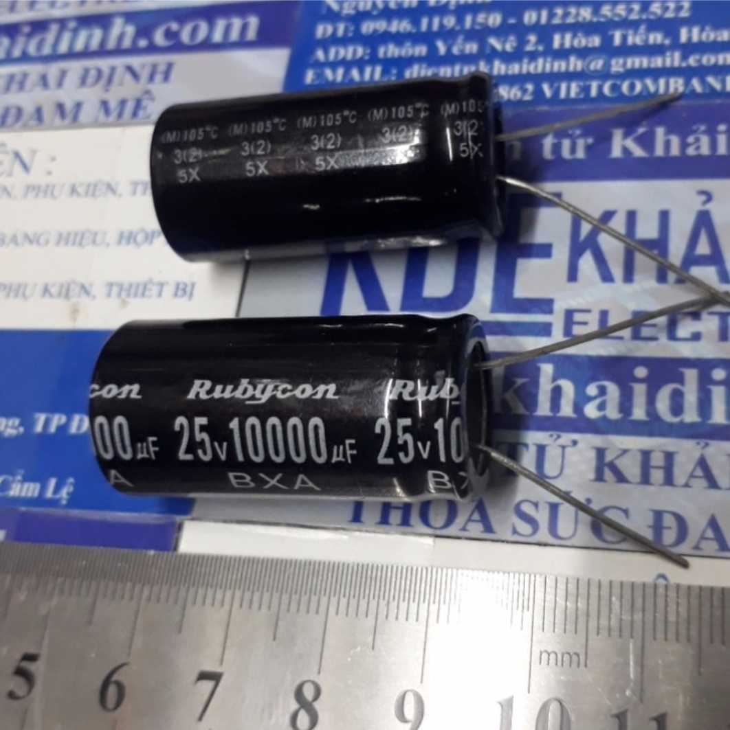 TỤ HÓA TỤ PHÂN CỰC chân dài 10000uF 25V 18*35mm kde0133