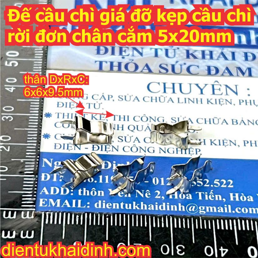 Đế cầu chì giá đỡ kẹp cầu chì rời hàn pcb đơn chân cắm 5x20mm 6x30mm kde0142