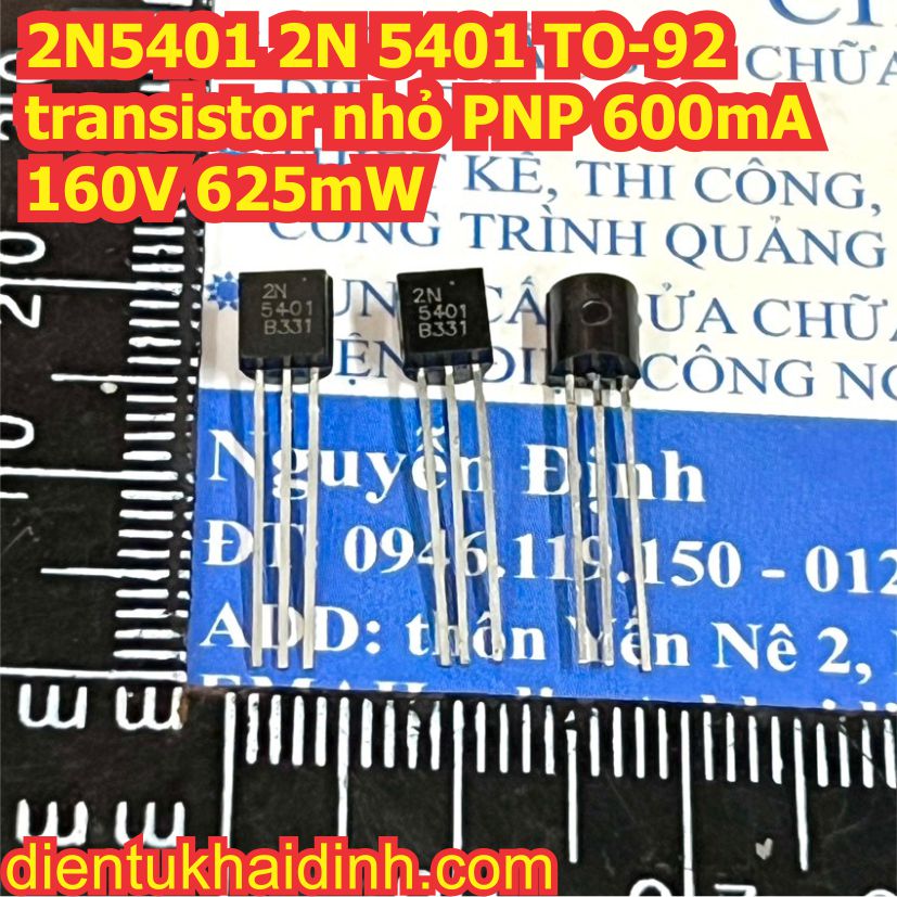 2N5401 2N 5401 TO-92 transistor nhỏ PNP 600mA 160V 625mW kde0183