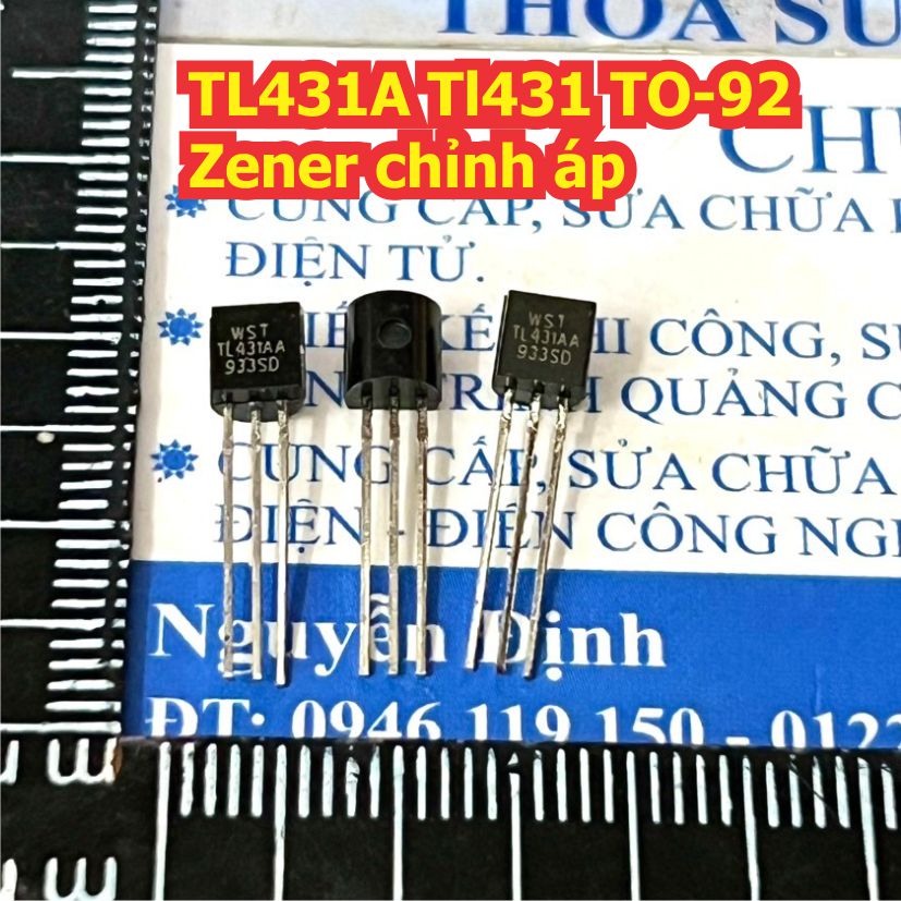 TL431A TL431 TO-92 zener chỉnh áp tương tự diode ZENER nhưng áp ra có thể điều chỉnh được kde0187
