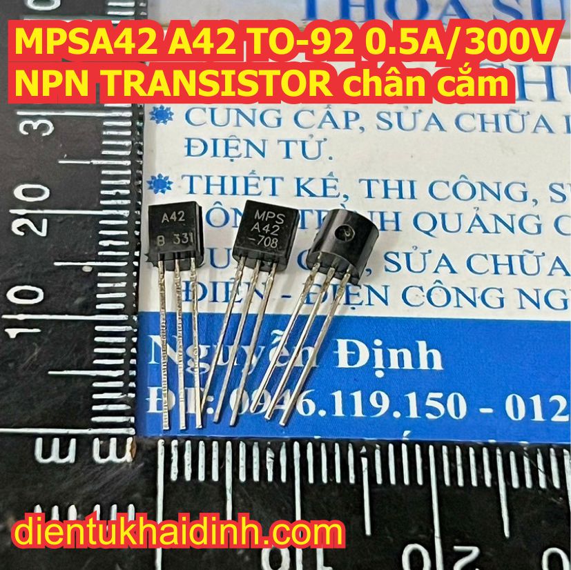 MPSA42 A42 MPSA92 A92 TO-92  transistor 0.5A 300V NPN PNP nghịch thuận kde0200