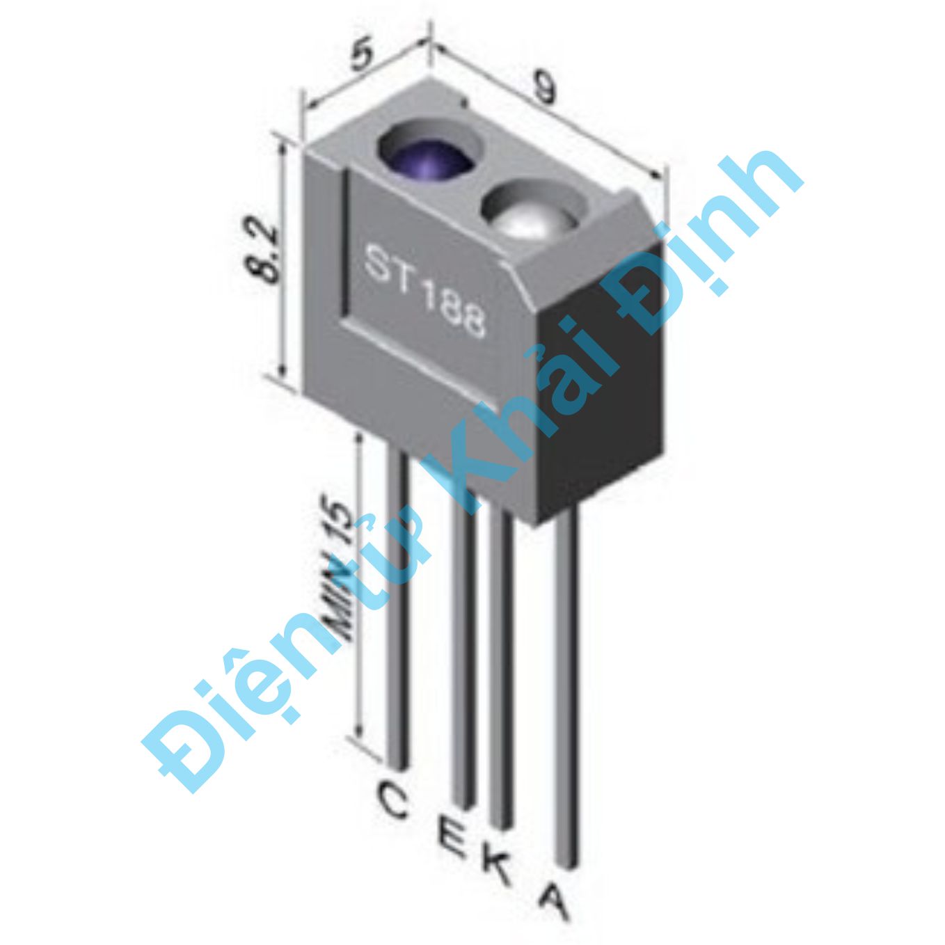 Cụm 2 LED thu phát hồng ngoại 4P ST188 kde0208