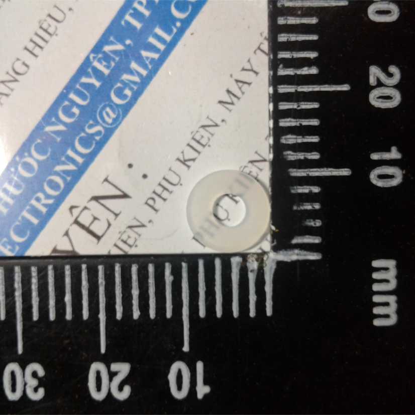 vòng đệm nhựa phẳng Long đền nhựa trắng các cỡ M2 đến M20 lỗ 2mm đến 20mm kde0210