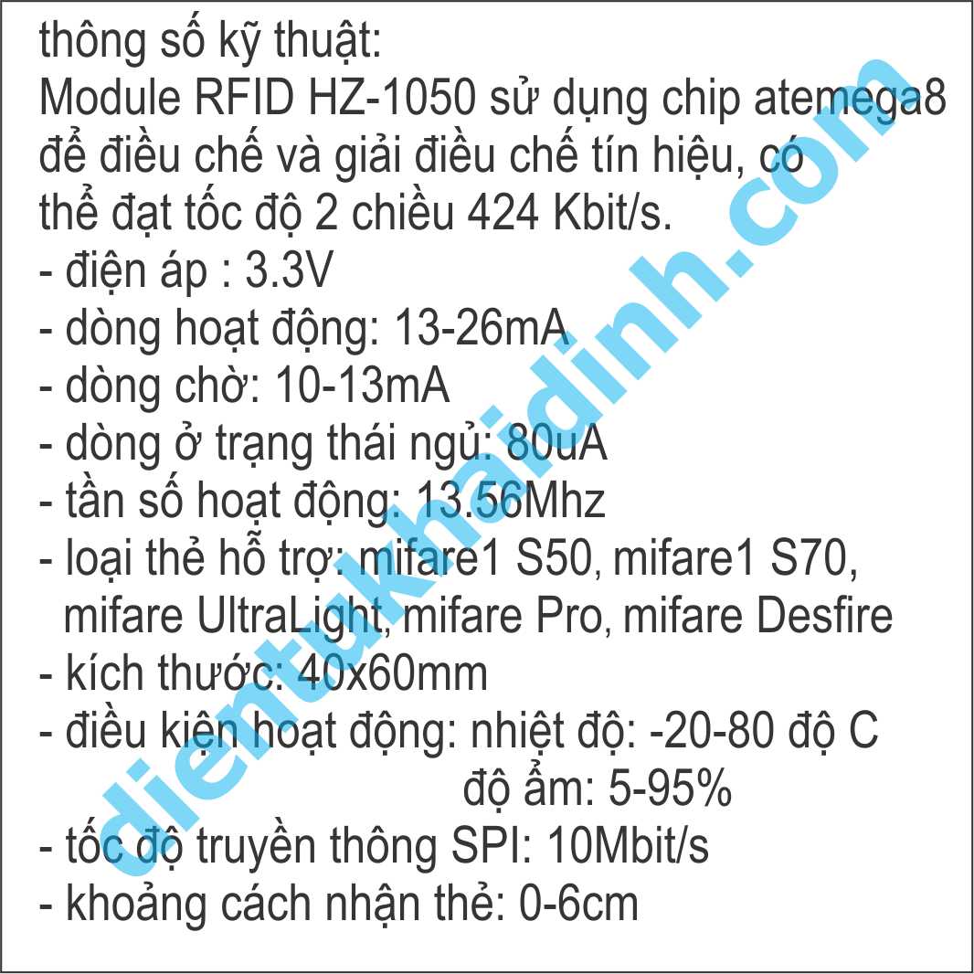 Module RFID RC522 MFRC-522 13.56MHzm + thẻ nhựa, móc khóa kde0305