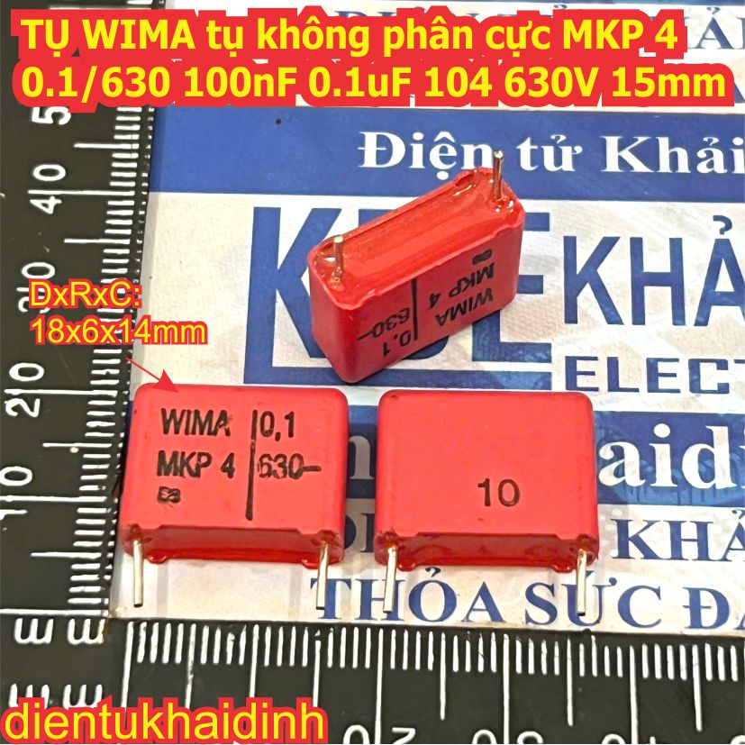 TỤ WIMA tụ không phân cực MKP 10 4 0.1/400 100nF 0.1uF 104 400V D= 10mm 15mm kde8432