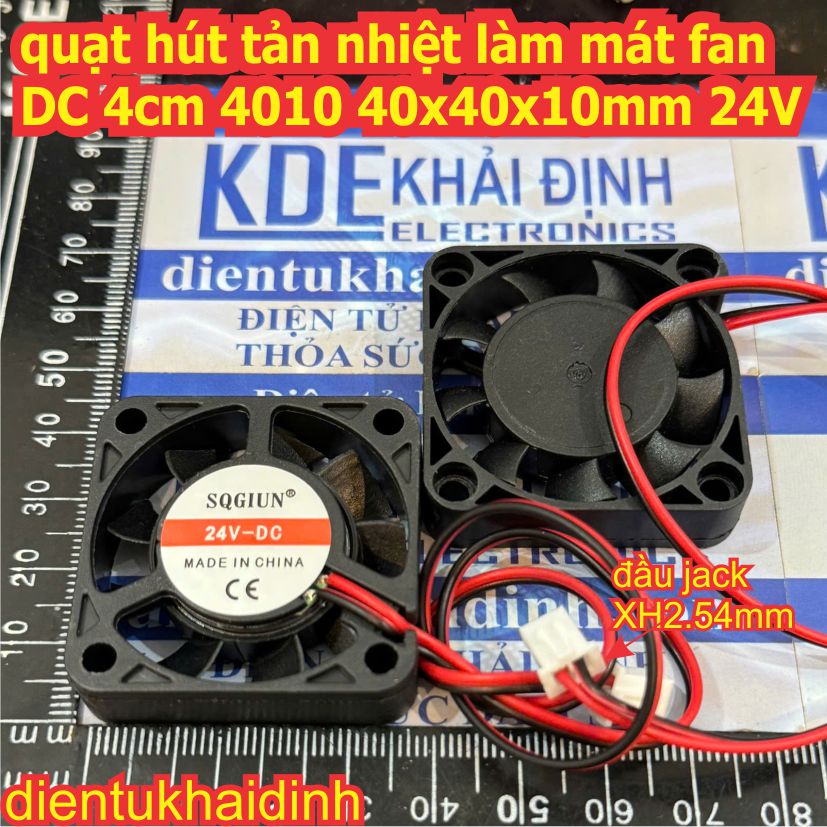 Quạt tản nhiệt làm mát nhỏ 4cm dày 1cm 4010 loại 2 dây / 3 dây 12V 24V 5000v/p kde1871