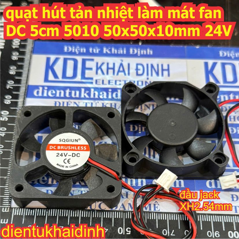 Quạt hút quạt tản nhiệt 5cm 5010 5x5x1cm 12V 24V 1.5W DC brushless fan kde1012
