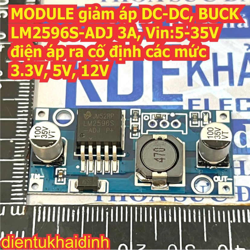 MODULE mạch nguồn giảm hạ áp DC-DC BUCK LM2596 LM2596S LM2596S-ADJ 3A Vin:3.5-35V Vout: 1.25-32V kde0021