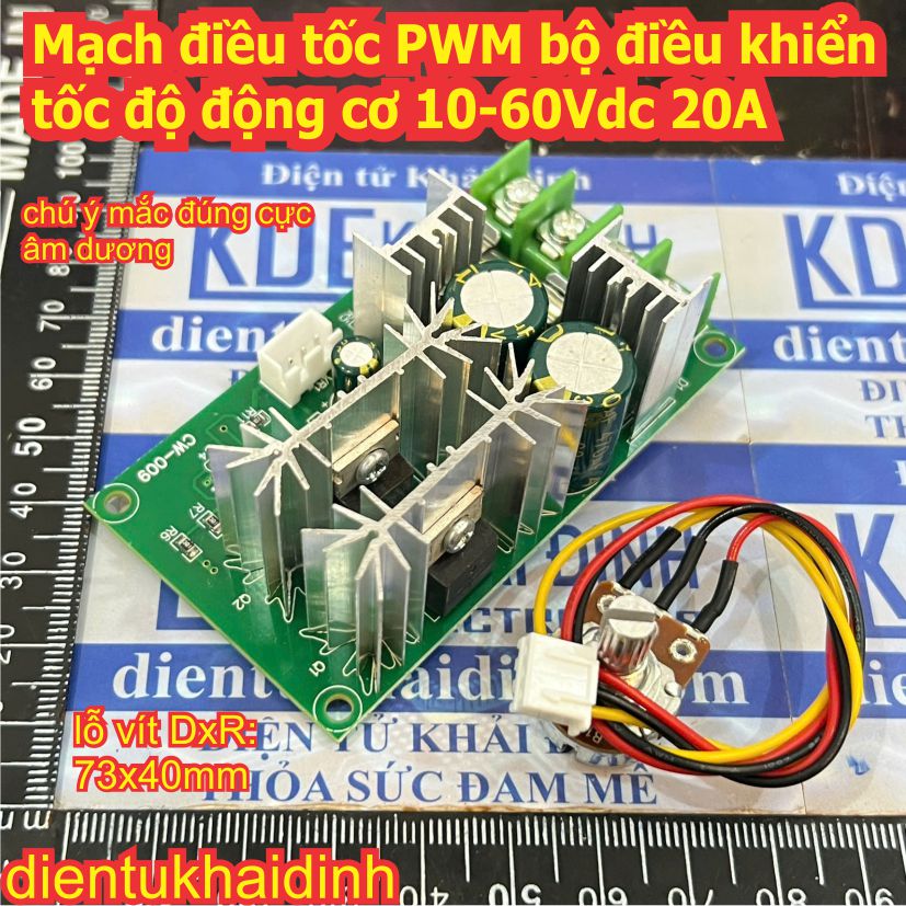 Mạch điều tốc module PWM bộ điều khiển tốc độ động cơ DC 10-60Vdc 20A 25Khz 12V 24V 36V 48V kde8153