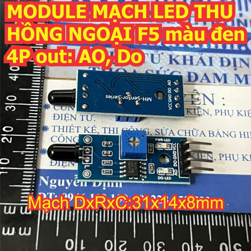 MODULE MẠCH LED THU HỒNG NGOẠI F5 màu đen 4P out: AO, DO kde0368