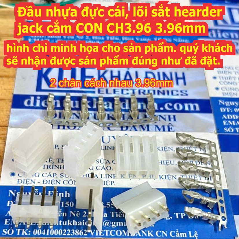 BỘ rời đầu nhựa đực cái lõi sắt hearder jack CON 3.96mm CH3.96 2 ~ 12P kde0546