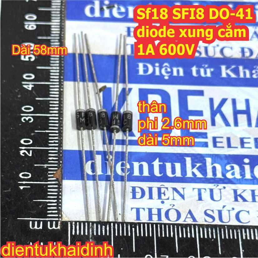 10 con SF17 SFI7 SF18 SFI8 SF28 SF28 DO-41 diode xung cắm 1A 2A 500V 600V kde1000